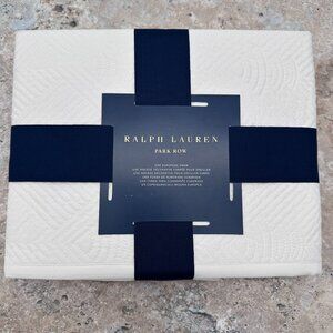 Ralph Lauren Park Row Elysia 100% Cotton Quilted Euro 26" x 26" Sham, Chic Cream